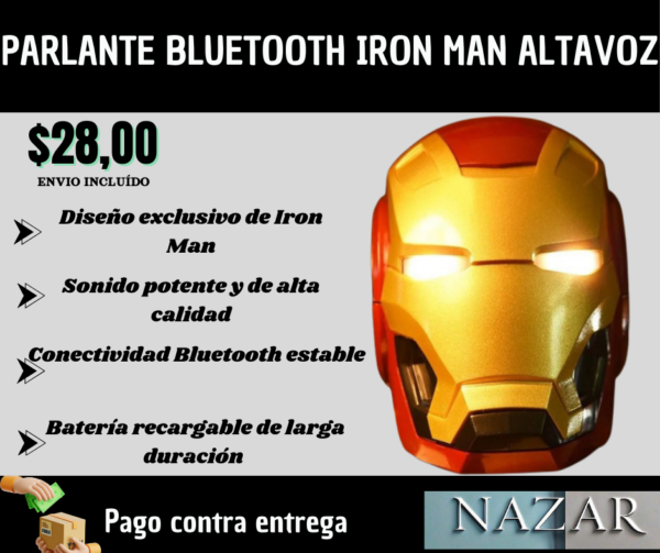 PARLANTE BLUETOOTH IRON MAN ALTAVOZ