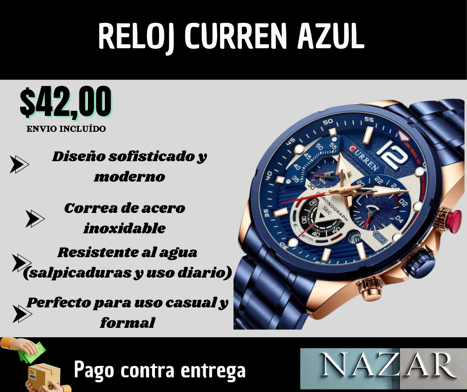 RELOJ CURREN 8395 AZUL