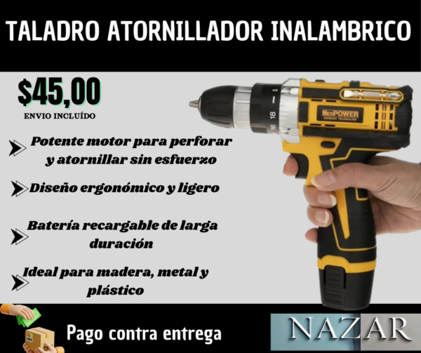 TALADRO ATORNILLADOR INALAMBRICO